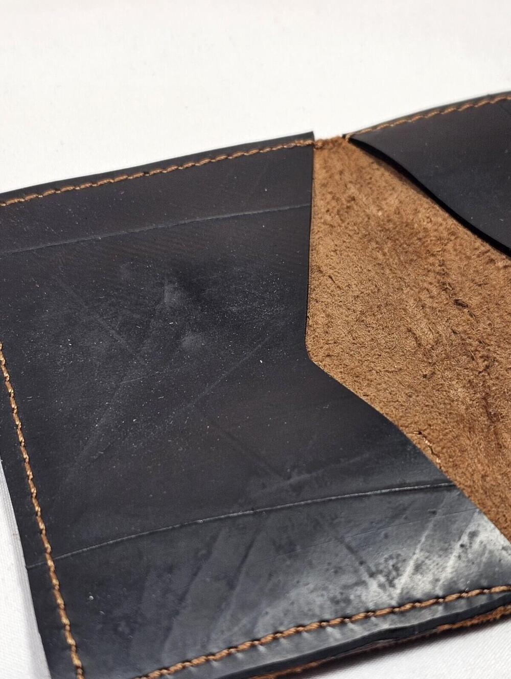 Deux Mains Cardholder Wallet Artisan Handmade Fair Trade Genuine Leather - Picture 3 of 8